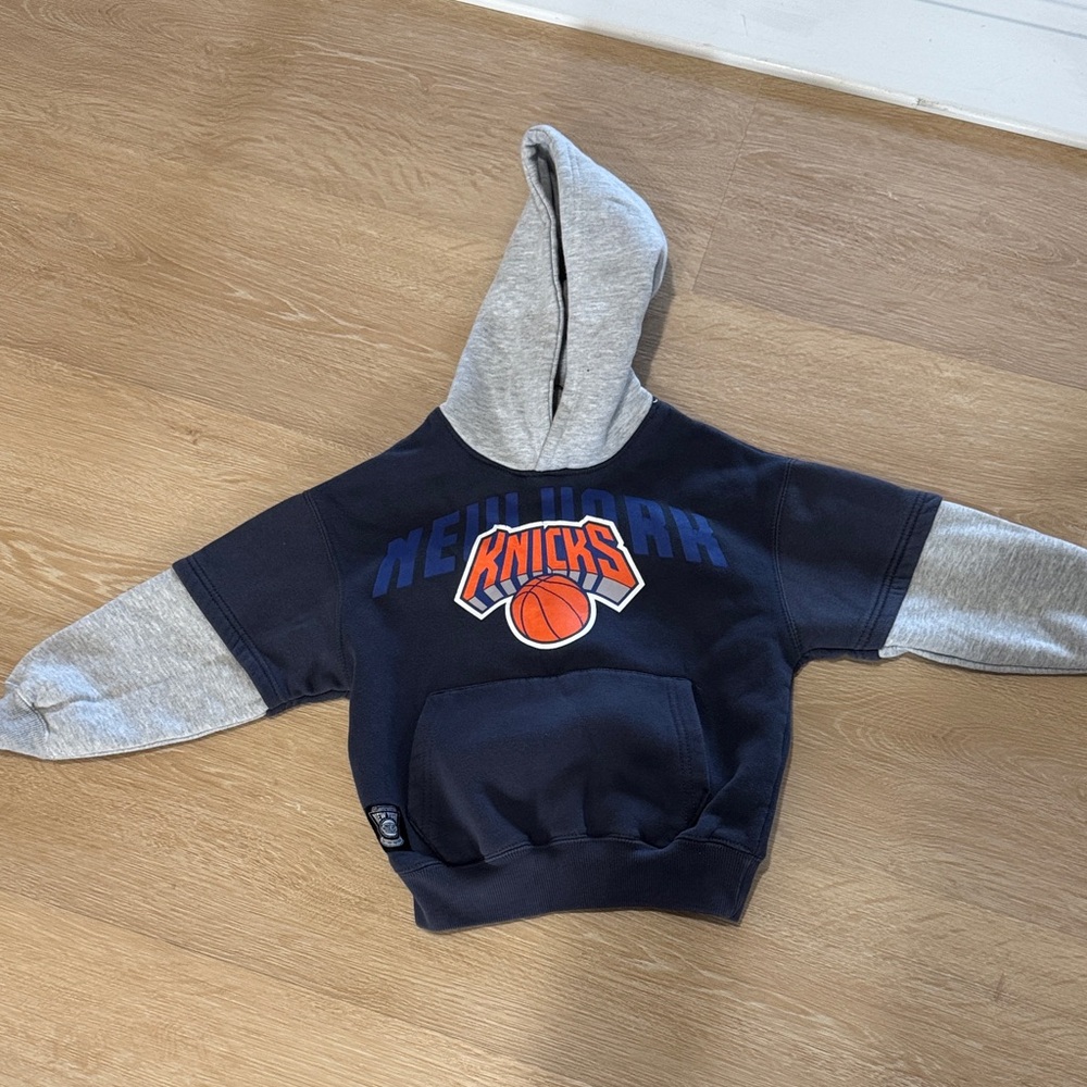 Zara Kids Navy and Gray Knicks Hoodie